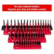 OTOEZ 6Pcs Socket Organizer Tray Set Rack Storage Holder Tool Metric SAE 1//4 3//8 1//2